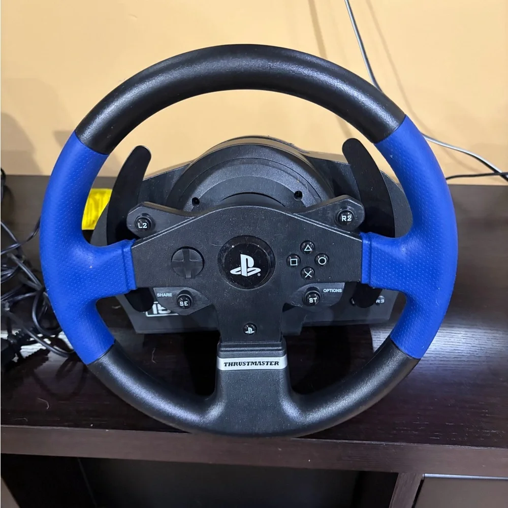 Thrustmaster Black and Blue Racing Wheel for PlayStation